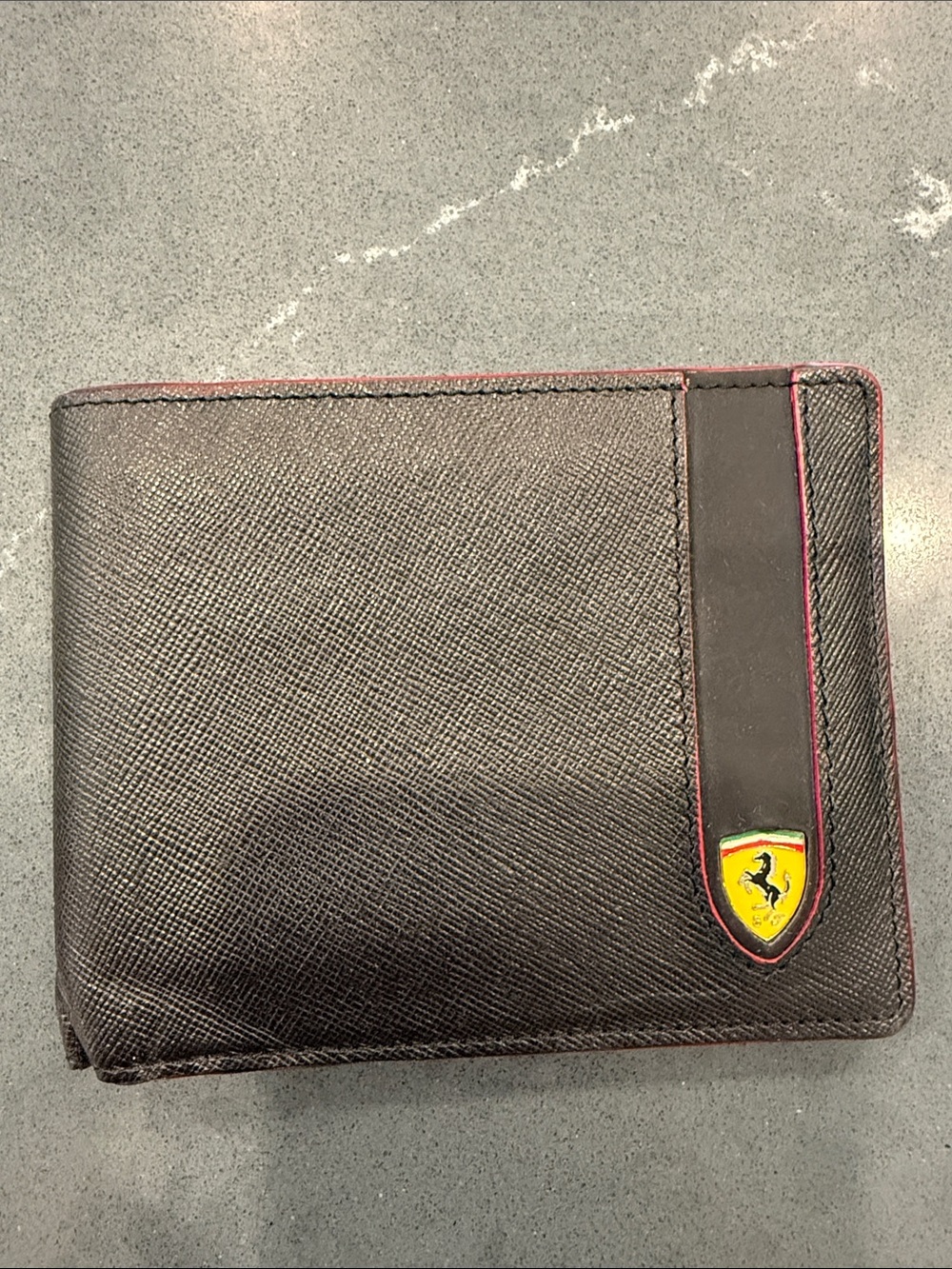 Ferrari Black & Red Bifold Wallet with Shield Logo
